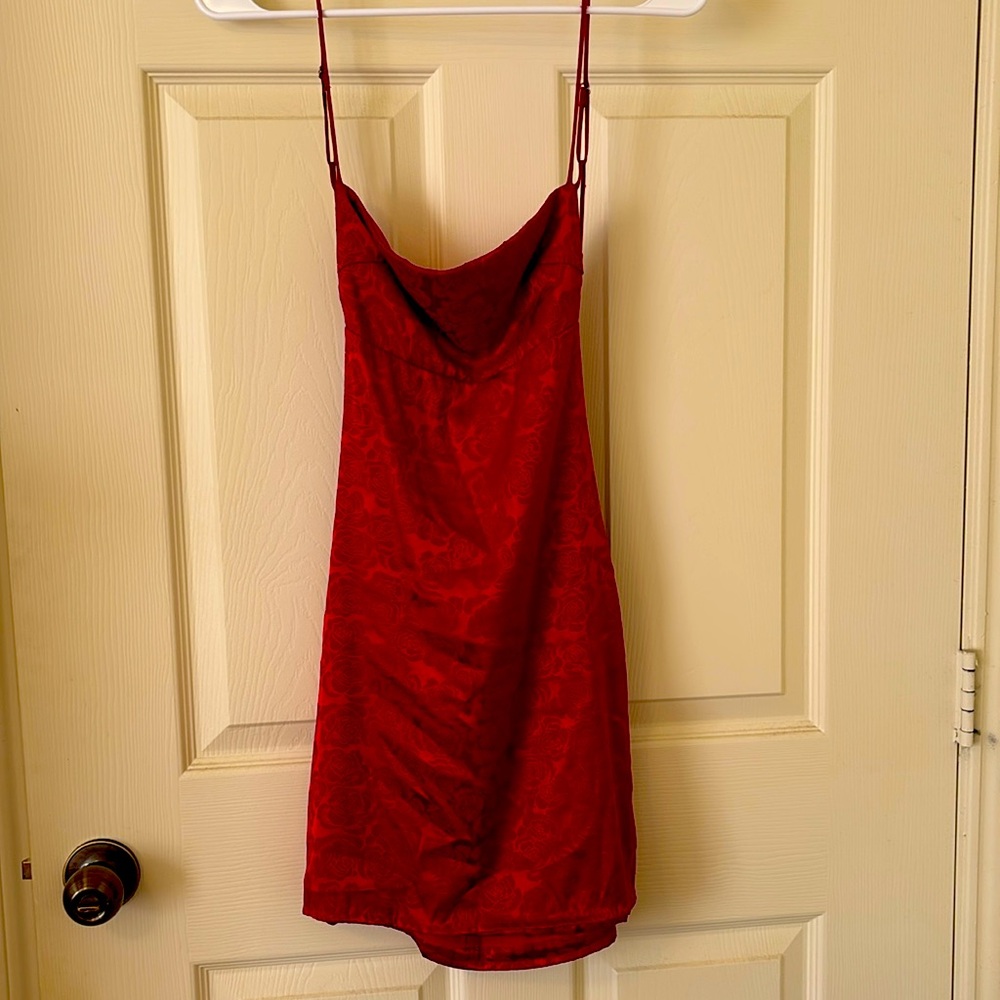 Lucy in the Sky Red Lace Mini Dress
